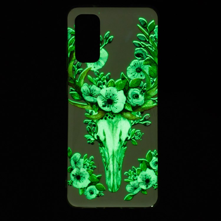 Noctilucent IMD TPU Phone Case for Samsung Galaxy S20 - Flowered Elk-7