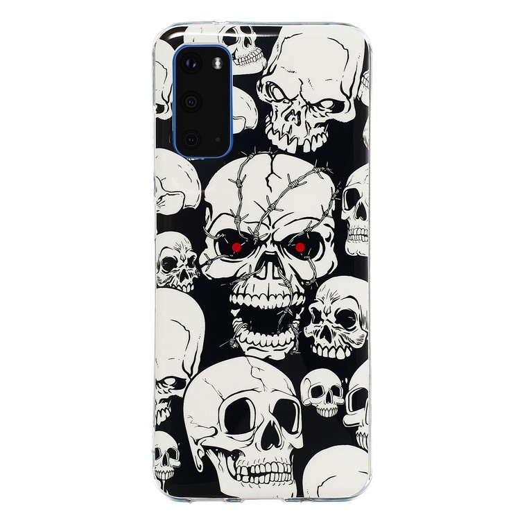 Case de Téléphone TPU IMD Noctiluct Pour Samsung Galaxy S20 4g / S20 5G - Crânes Cool-2