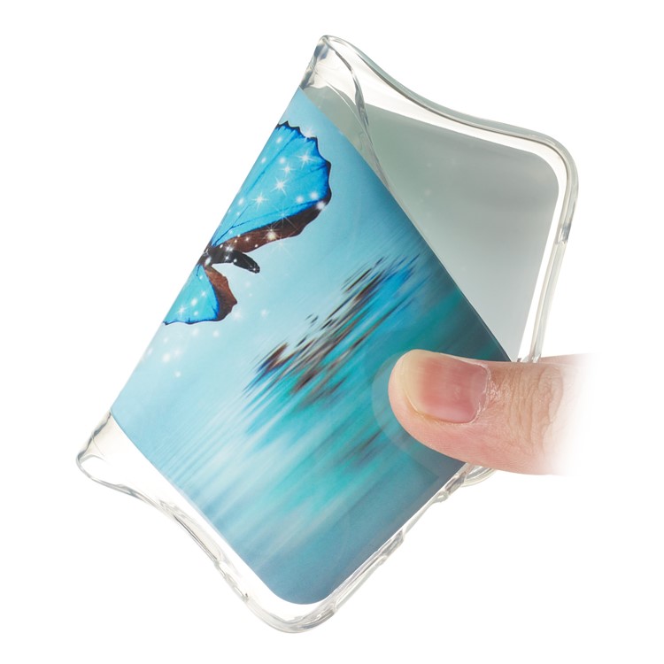 Noctilucent IMD Cas TPU Téléphone Pour Samsung Galaxy S20 - Papillon Bleu-5