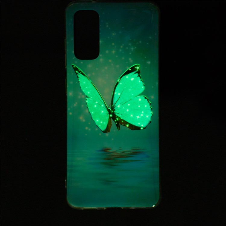 Noctilucent IMD Cas TPU Téléphone Pour Samsung Galaxy S20 - Papillon Bleu-7