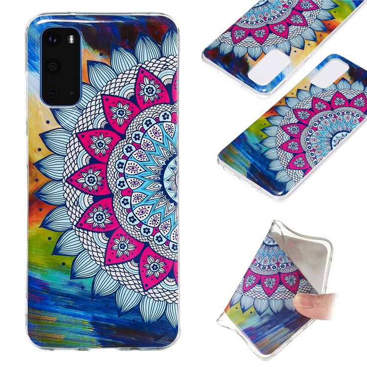 Noctilucent IMD TPU Phone Case for Samsung Galaxy S20 - Flower Pattern-1
