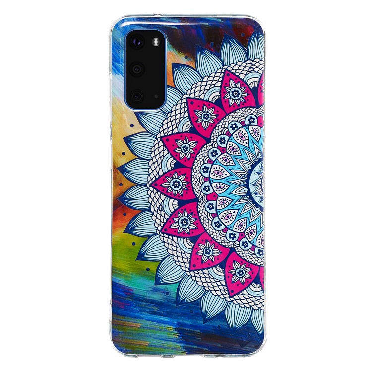 Noctilucent IMD TPU Phone Case for Samsung Galaxy S20 - Flower Pattern-2