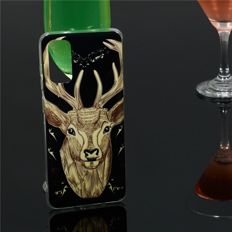 Noctilucent IMD TPU Phone Case for Samsung Galaxy S20 - Elk Pattern-6