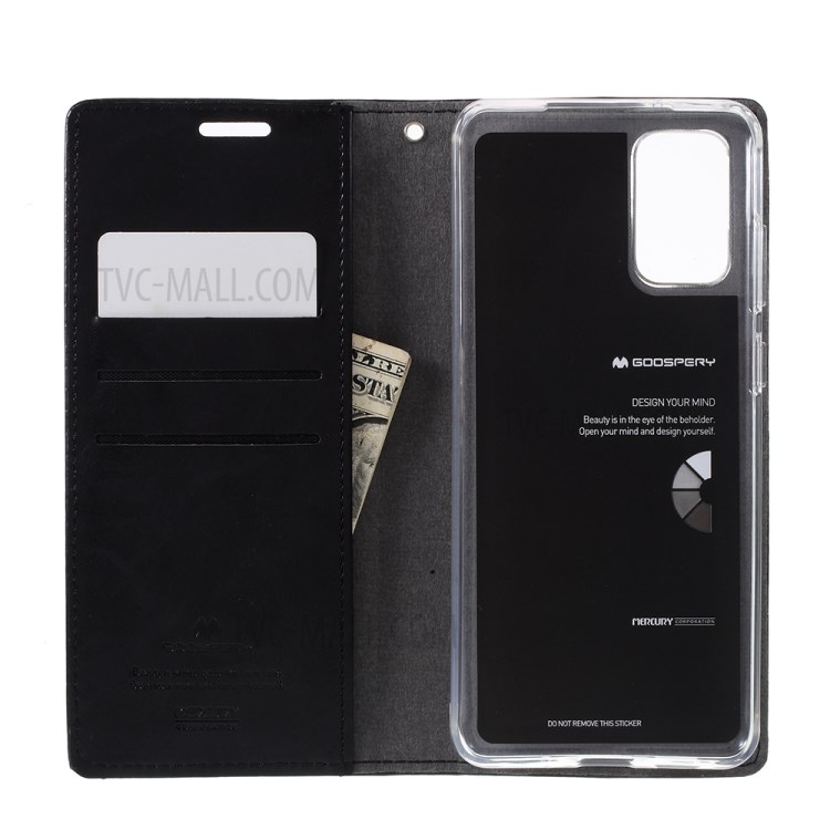 MERCURY GOOSPERY Blue Moon Stand Leather Mobile Phone Cover for Samsung Galaxy S20 Plus - Black-8