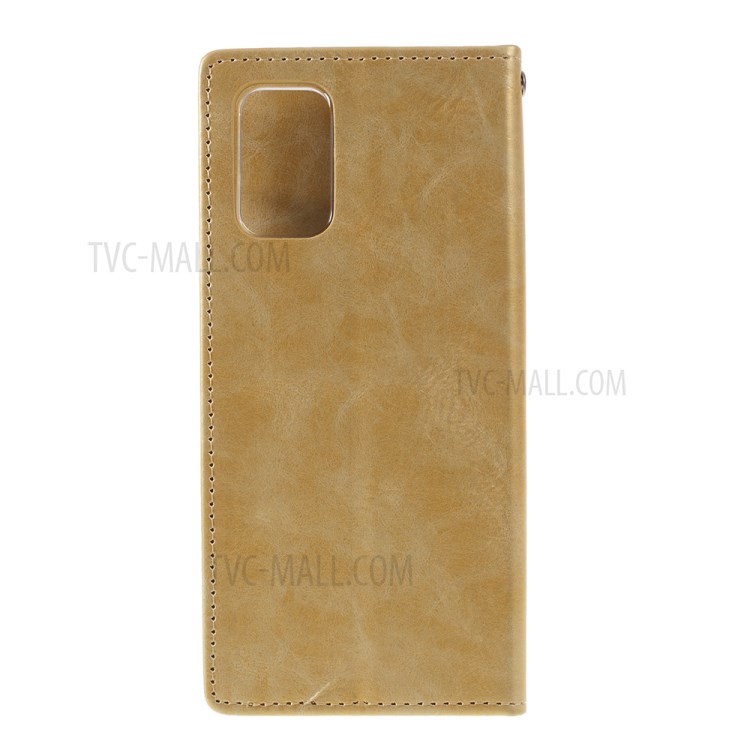 MERCURY GOOSPERY Blue Moon Stand Leather Mobile Phone Cover for Samsung Galaxy S20 Plus - Gold-3
