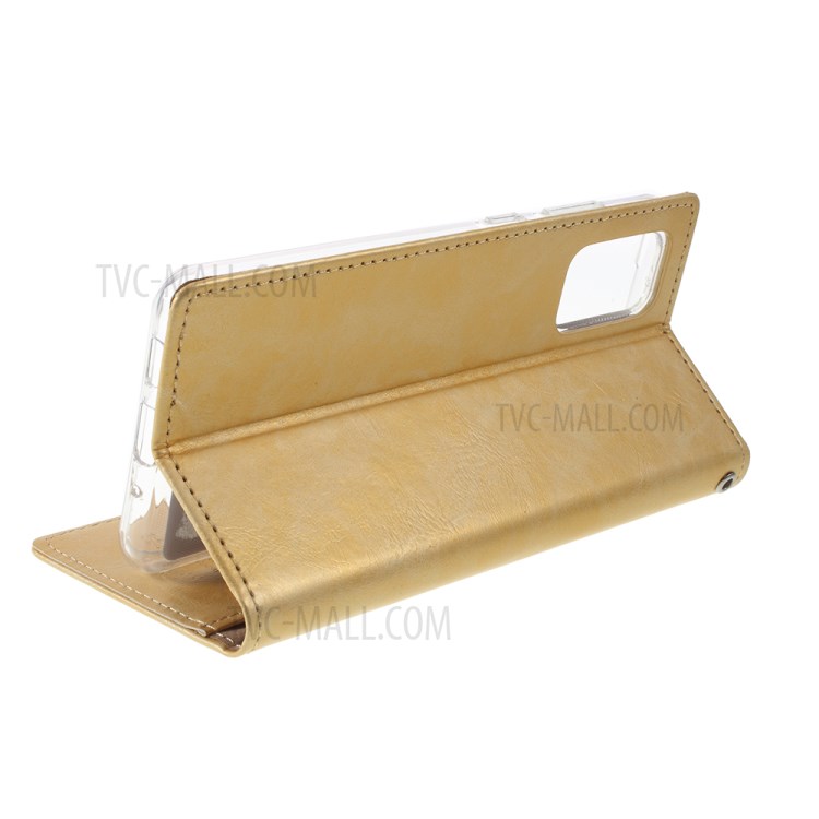 MERCURY GOOSPERY Blue Moon Stand Leather Mobile Phone Cover for Samsung Galaxy S20 Plus - Gold-5