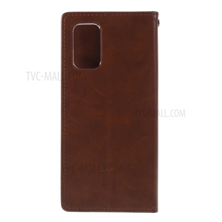 MERCURY GOOSPERY Blue Moon Stand Leather Mobile Phone Cover for Samsung Galaxy S20 Plus - Brown-3