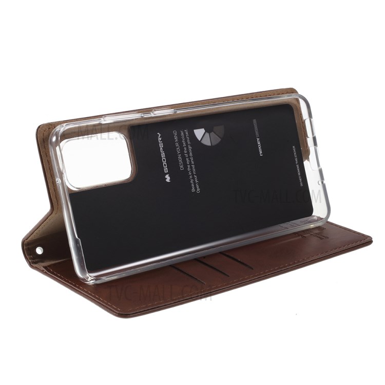 MERCURY GOOSPERY Blue Moon Stand Leather Mobile Phone Cover for Samsung Galaxy S20 Plus - Brown-6