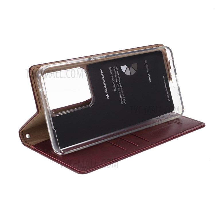 MERCURY GOOSPERY Blue Moon Leather Cover for Samsung Galaxy S20 Ultra - Wine Red-5