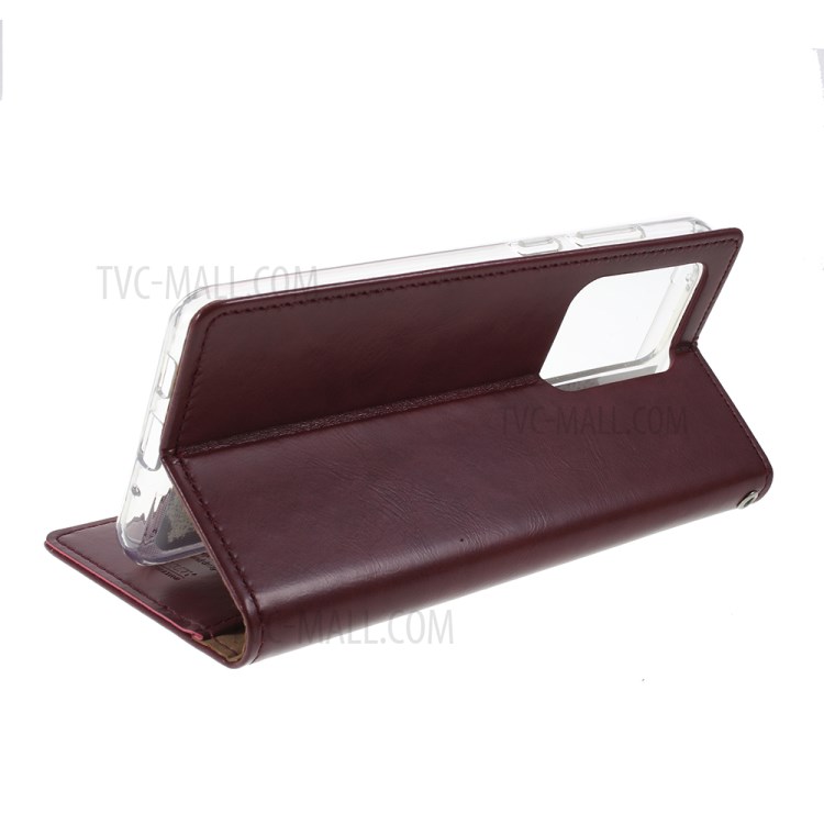 MERCURY GOOSPERY Blue Moon Leather Cover for Samsung Galaxy S20 Ultra - Wine Red-6