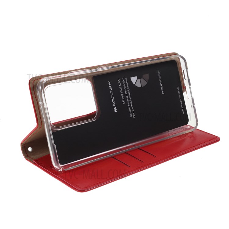 MERCURY GOOSPERY Blue Moon Leather Cover for Samsung Galaxy S20 Ultra - Red-7