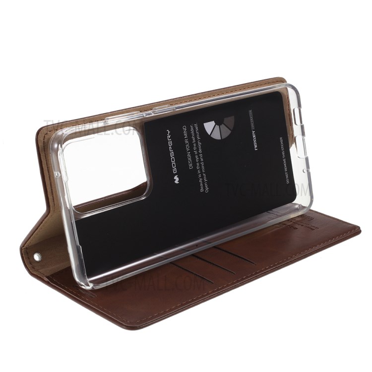 MERCURY GOOSPERY Blue Moon Leather Cover for Samsung Galaxy S20 Ultra - Brown-6