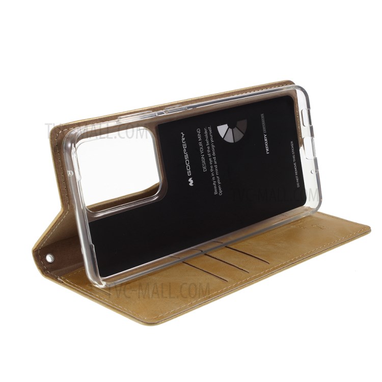 MERCURY GOOSPERY Blue Moon Leather Cover for Samsung Galaxy S20 Ultra - Gold-6