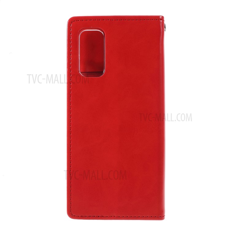 MERCURY GOOSPERY Blue Moon Stand Leather Material Mobile Phone Cover for Samsung Galaxy S20 - Red-3