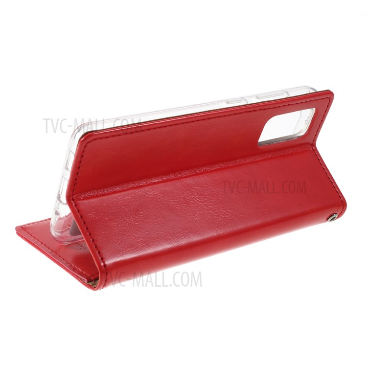 MERCURY GOOSPERY Blue Moon Stand Leather Material Mobile Phone Cover for Samsung Galaxy S20 - Red-5