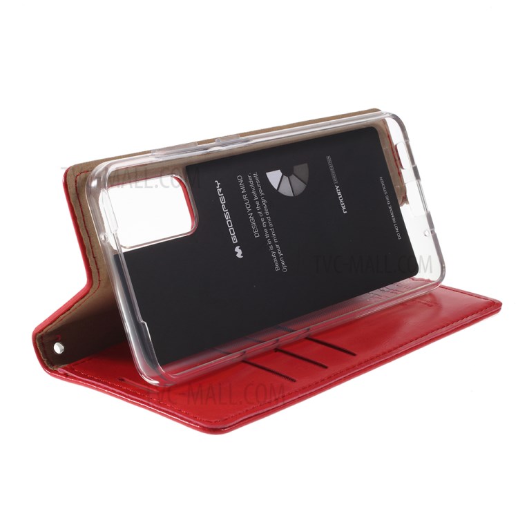 MERCURY GOOSPERY Blue Moon Stand Leather Material Mobile Phone Cover for Samsung Galaxy S20 - Red-6
