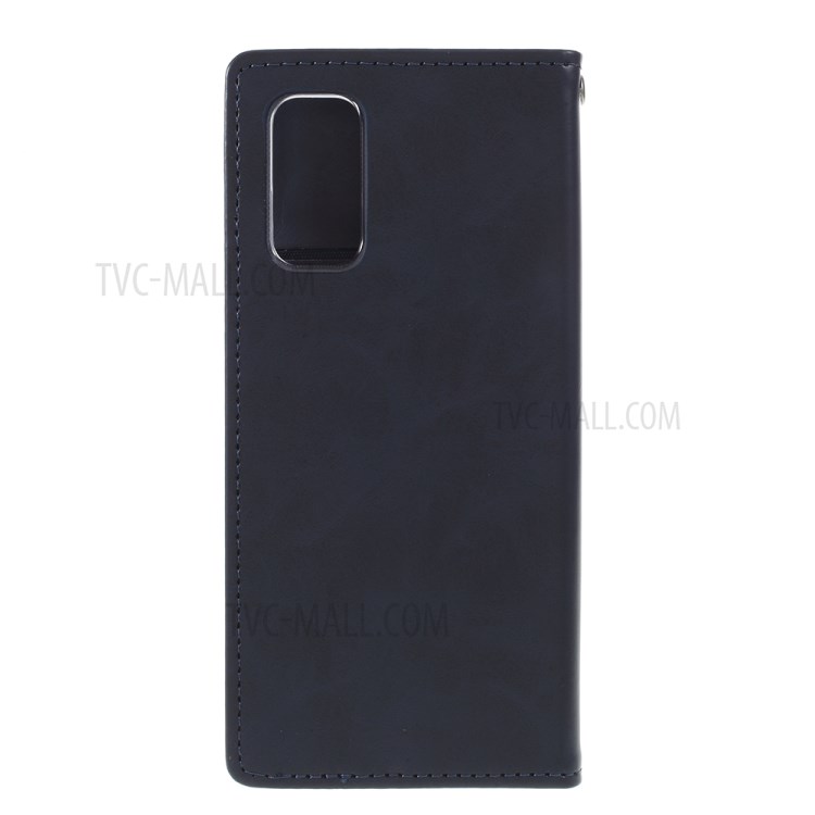 MERCURY GOOSPERY Blue Moon Stand Leather Material Mobile Phone Cover for Samsung Galaxy S20 - Dark Blue-3