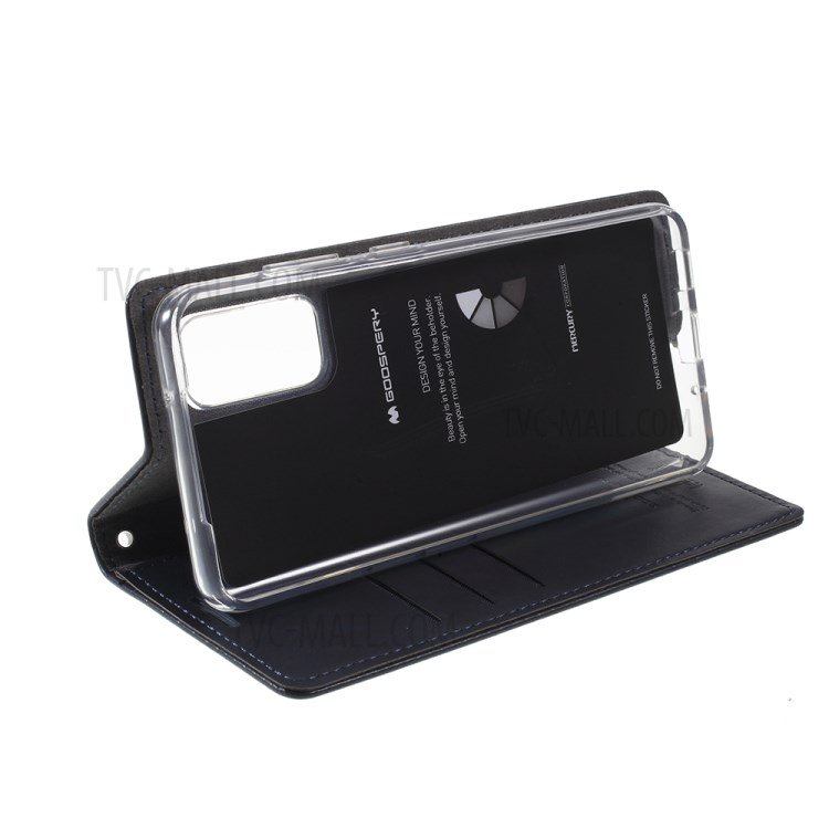 MERCURY GOOSPERY Blue Moon Stand Leather Material Mobile Phone Cover for Samsung Galaxy S20 - Dark Blue-6