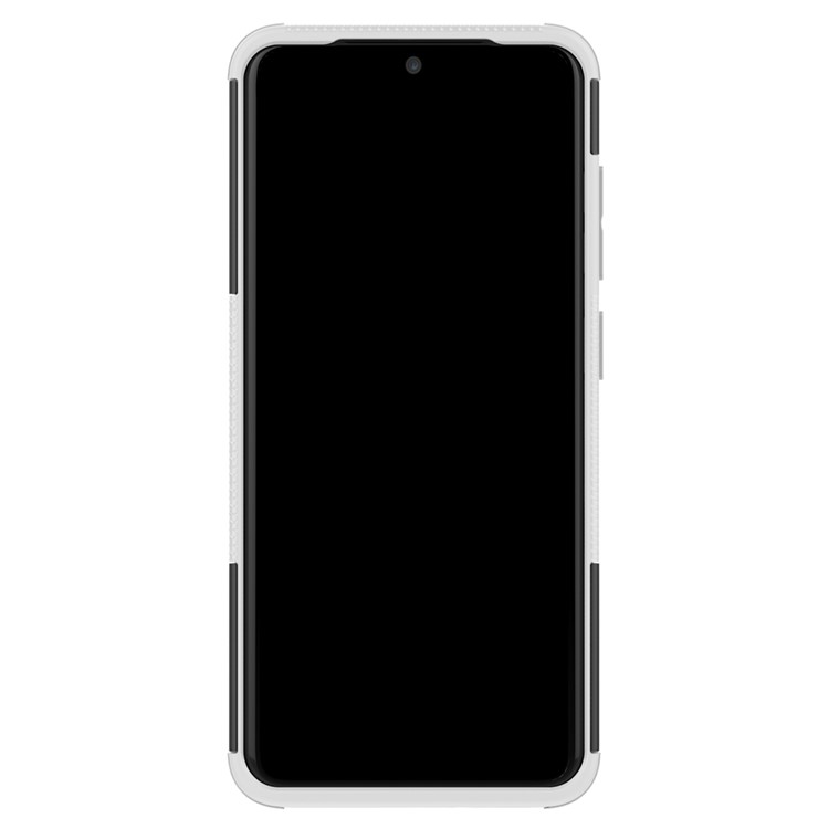 Cool Tyre Texture PC + TPU Hybrid Phone Cover with Kickstand for Samsung Galaxy S20 - White-4