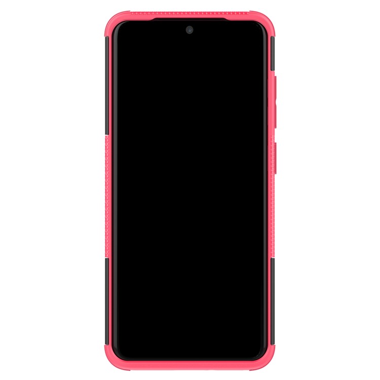 Cool Tyre Texture PC + TPU Hybrid Phone Cover with Kickstand for Samsung Galaxy S20 - Rose-4