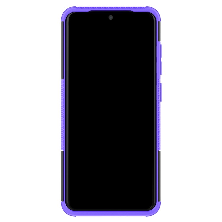 Cool Tyre Texture PC + TPU Hybrid Phone Cover with Kickstand for Samsung Galaxy S20 - Purple-4