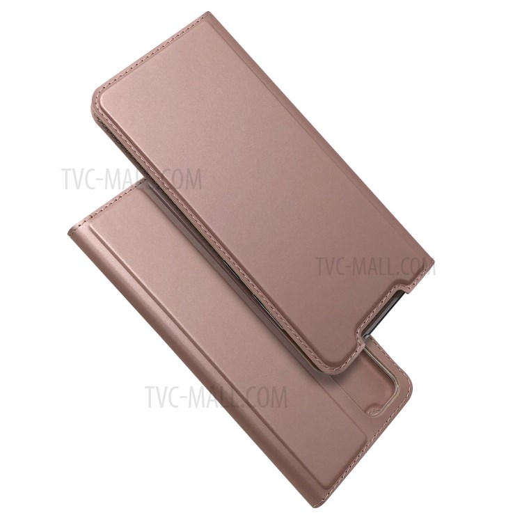 Magnetic Adsorption Stand Leather Card Holder Case for Samsung Galaxy S20 Plus - Rose Gold-2