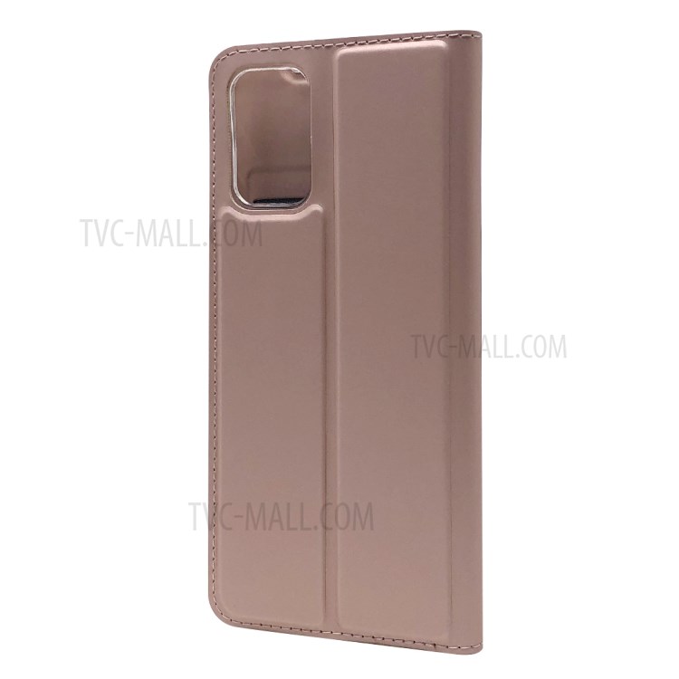Magnetic Adsorption Stand Leather Card Holder Case for Samsung Galaxy S20 Plus - Rose Gold-4