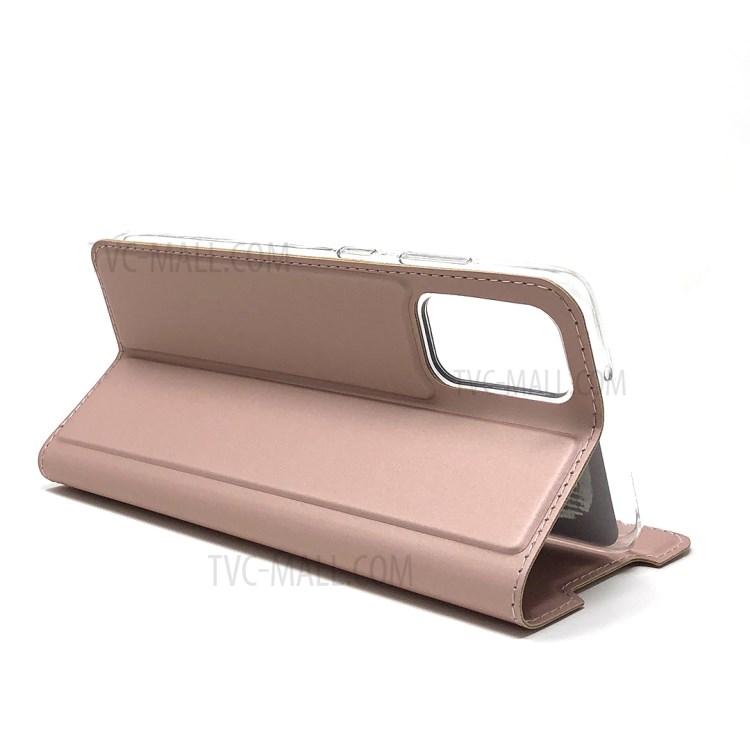 Magnetic Adsorption Stand Leather Card Holder Case for Samsung Galaxy S20 Plus - Rose Gold-5
