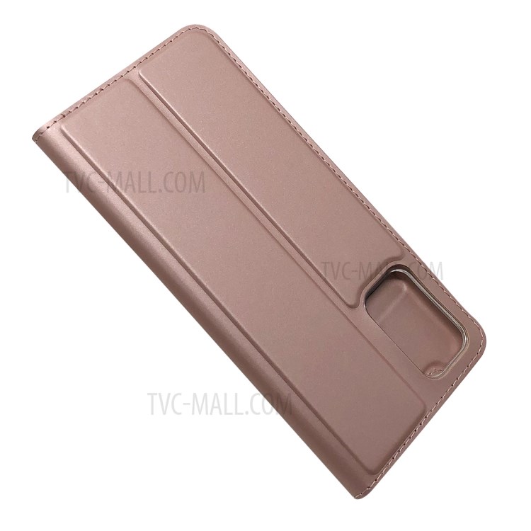 Magnetic Adsorption Stand Leather Card Holder Case for Samsung Galaxy S20 Plus - Rose Gold-7