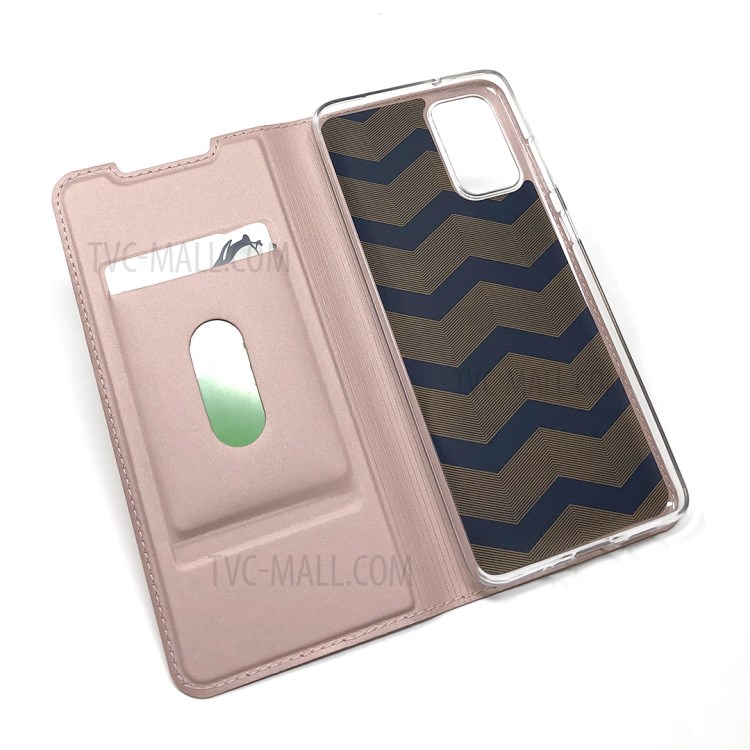 Magnetic Adsorption Stand Leather Card Holder Case for Samsung Galaxy S20 Plus - Rose Gold-8