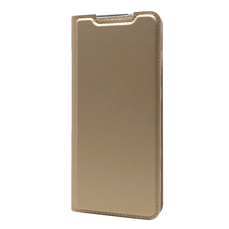 Magnetic Adsorption Stand Leather Card Holder Case for Samsung Galaxy S20 Plus - Gold-3