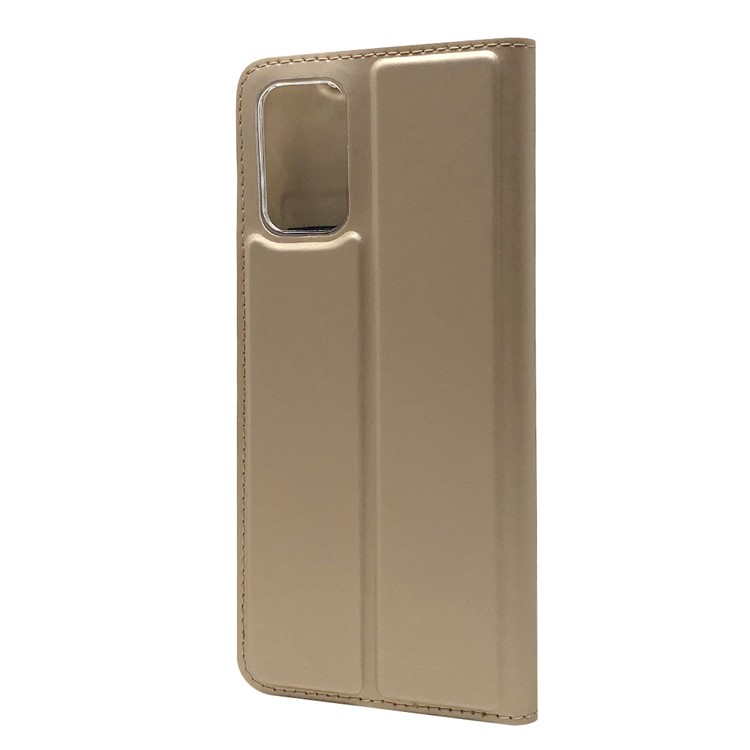 Magnetic Adsorption Stand Leather Card Holder Case for Samsung Galaxy S20 Plus - Gold-4