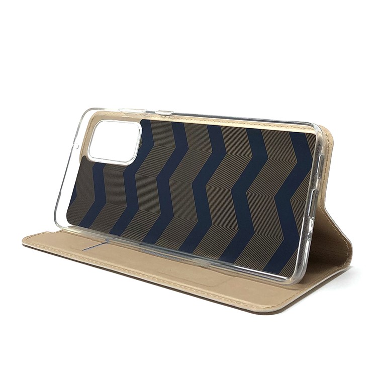 Magnetic Adsorption Stand Leather Card Holder Case for Samsung Galaxy S20 Plus - Gold-6