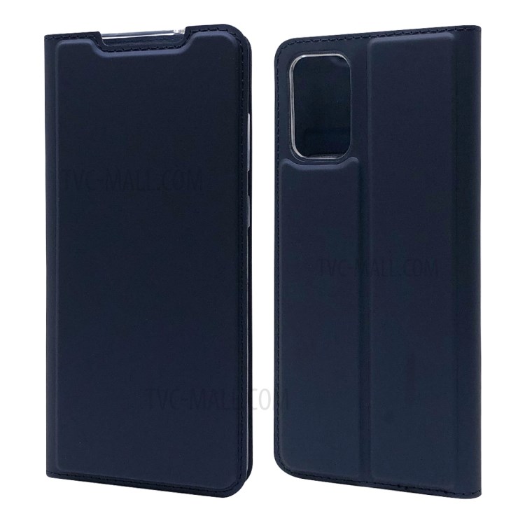 Magnetic Adsorption Stand Leather Card Holder Case for Samsung Galaxy S20 Plus - Dark Blue-1