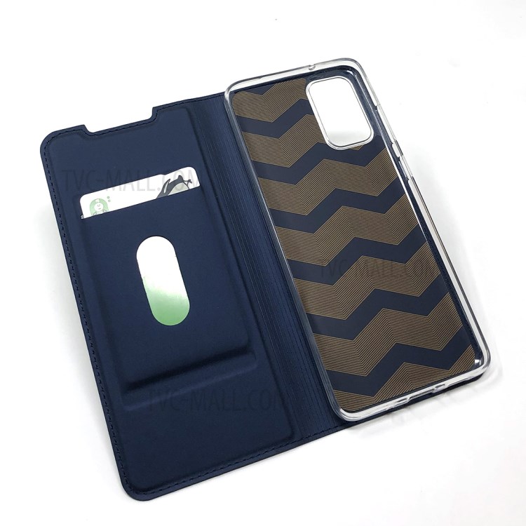 Magnetic Adsorption Stand Leather Card Holder Case for Samsung Galaxy S20 Plus - Dark Blue-8