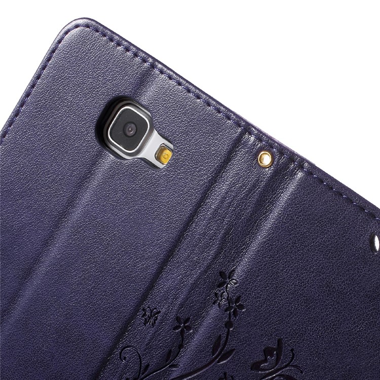 Floral Butterfly Imprint Leather Case Cover for Samsung Galaxy A5 SM-A510F - Purple-6