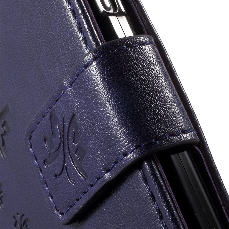 Floral Butterfly Imprint Leather Case Cover for Samsung Galaxy A5 SM-A510F - Purple-7