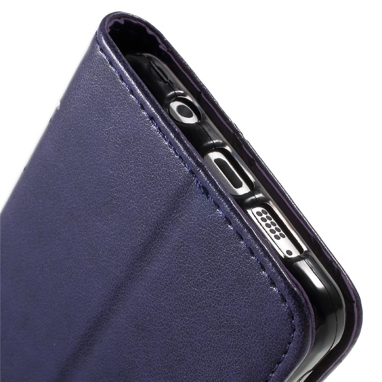 Floral Butterfly Imprint Leather Case Cover for Samsung Galaxy A5 SM-A510F - Purple-8