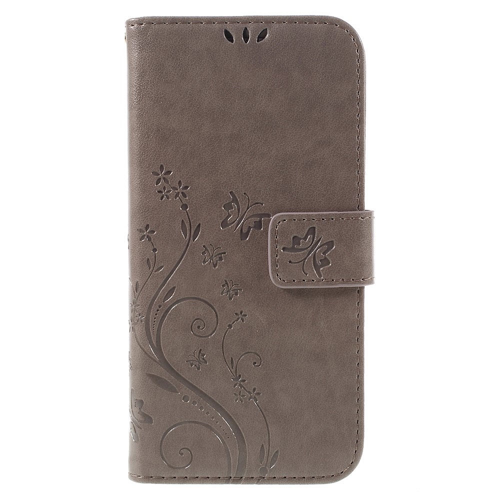 Butterfly Leather Wallet Cover for Samsung Galaxy S7 edge G935 - Grey-2