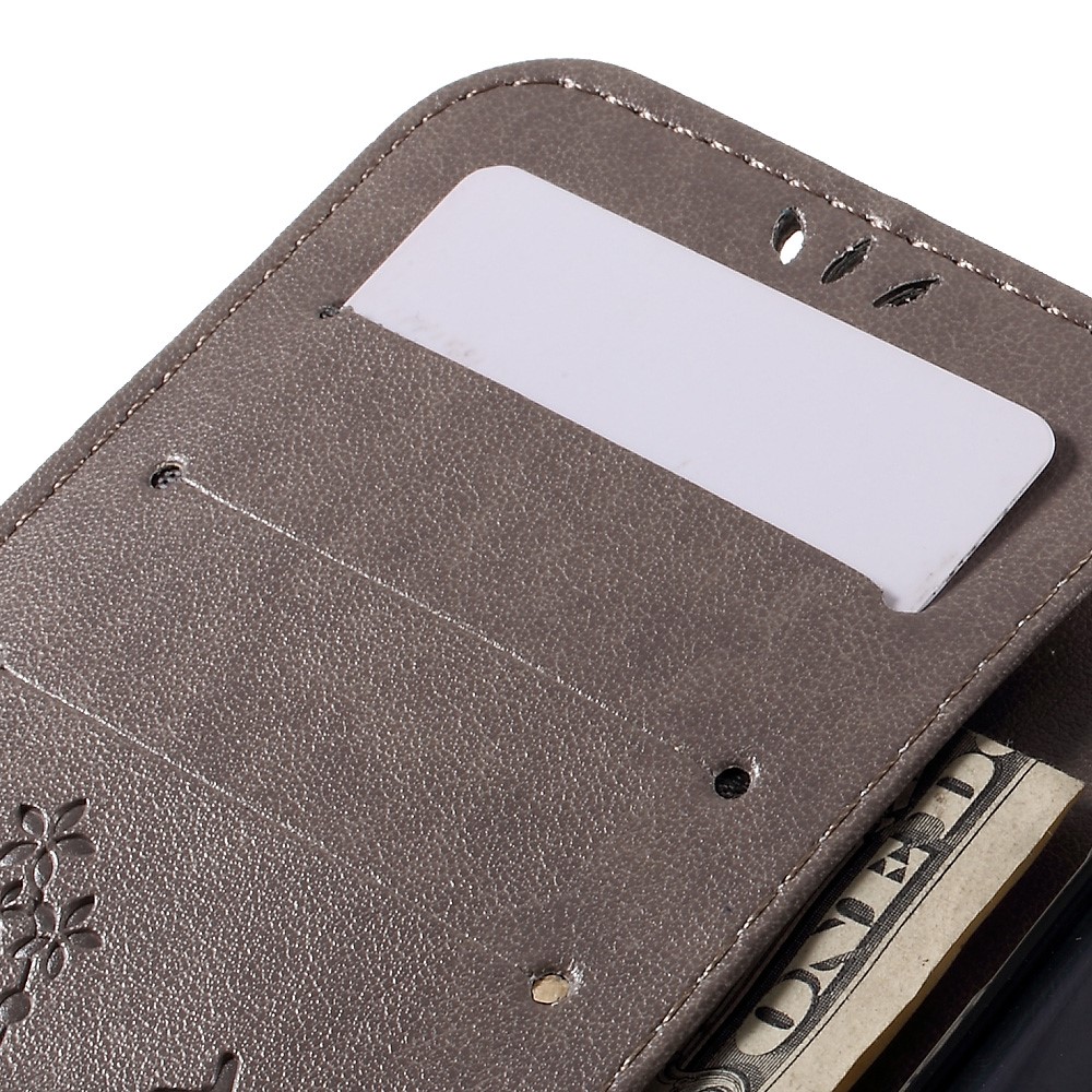 Butterfly Leather Wallet Cover for Samsung Galaxy S7 edge G935 - Grey-8