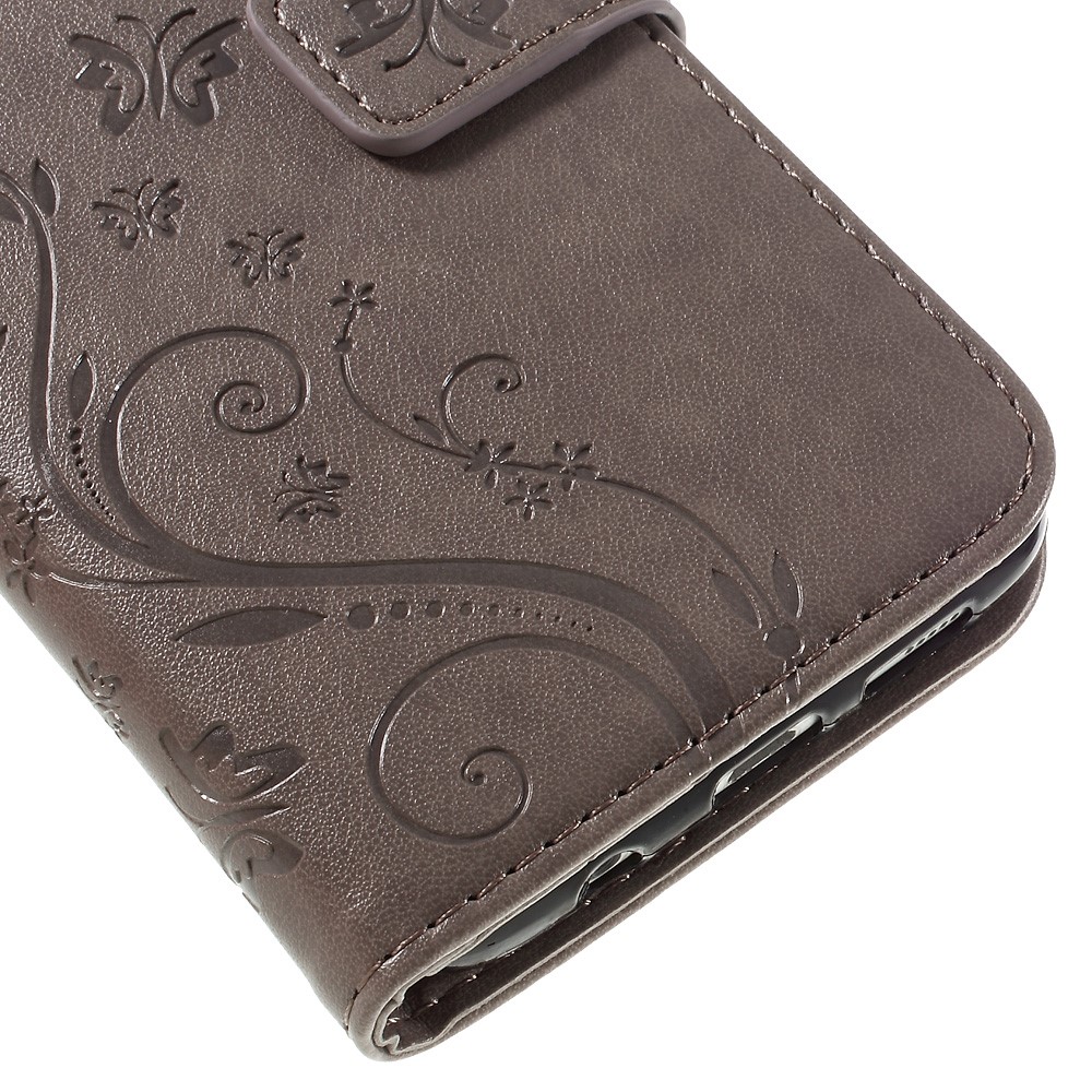 Butterfly Leather Wallet Cover for Samsung Galaxy S7 edge G935 - Grey-9