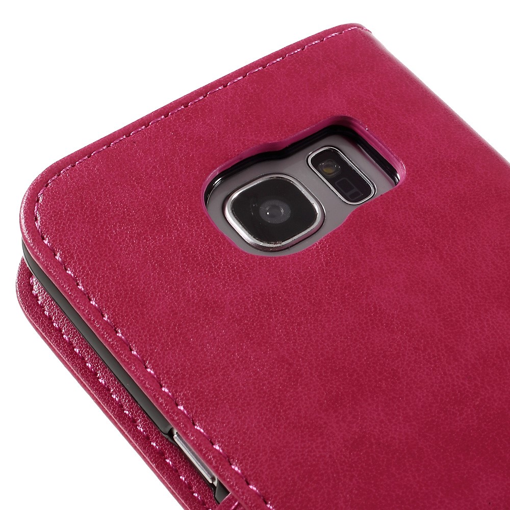 Custodia Protettiva in Pelle Del Portafoglio Farfalla Per Samsung Galaxy S7 Edge G935 Con Cinturino Pratico - Rosso-10