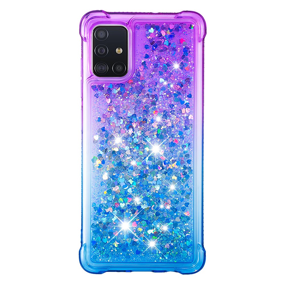 Gradient Glitter Powder Quicksand TPU Case Phone Shell for Samsung Galaxy A51 - Purple/Dark Blue-2
