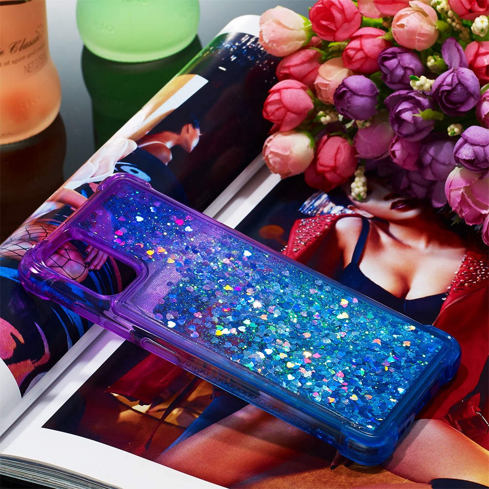 Gradient Glitter Powder Quicksand TPU Case Phone Shell for Samsung Galaxy A51 - Purple/Dark Blue-7