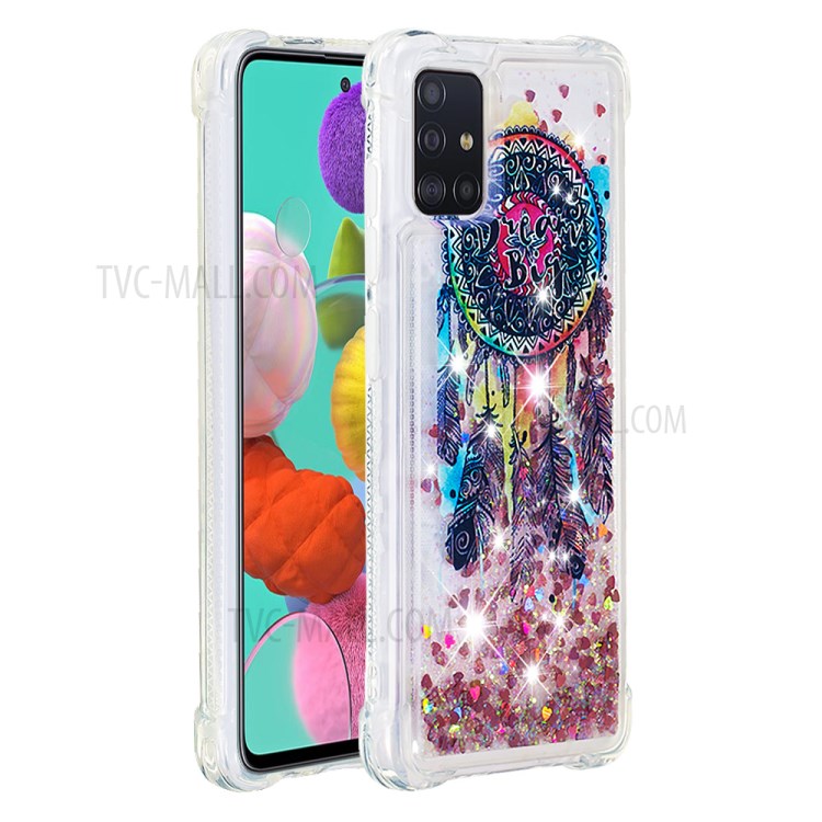 Impressão de Padrões Glitter Powder Potersand TPU Caixa de Telefone Para Samsung Galaxy A51 - Apanhador de Sonhos-2