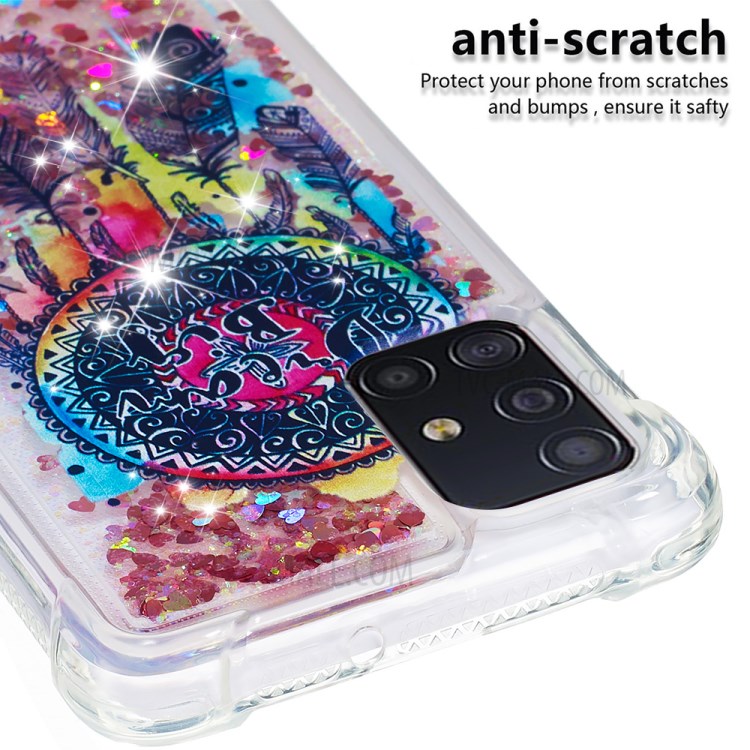 Pattern Printing Glitter Powder Quicksand TPU Phone Case for Samsung Galaxy A51 - Dream Catcher-5