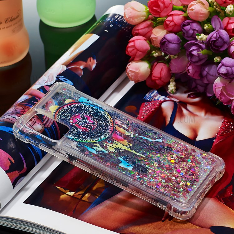 Pattern Printing Glitter Powder Quicksand TPU Phone Case for Samsung Galaxy A51 - Dream Catcher-7