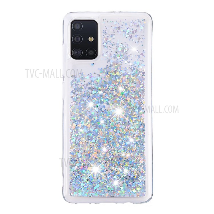 Dynamic Glitter Powder Sequins TPU Cover for Samsung Galaxy A51 - Silver-3