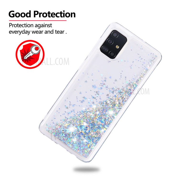 Dynamic Glitter Powder Sequins TPU Cover for Samsung Galaxy A51 - Silver-4