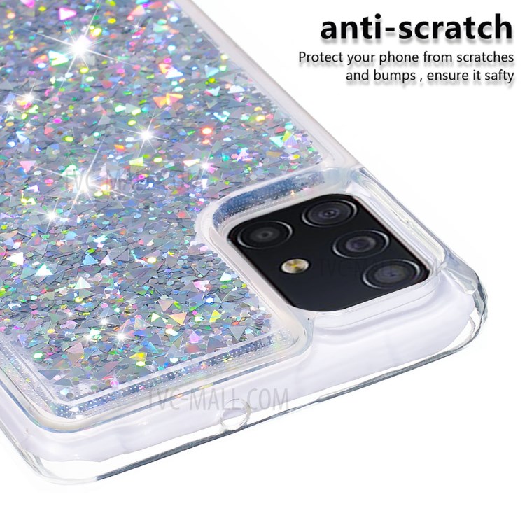 Dynamic Glitter Powder Sequins TPU Cover for Samsung Galaxy A51 - Silver-5